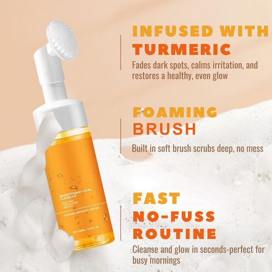 1Pcs Turmeric Facial Cleanser,Urmeric Facial Cleanser，Turmeric Foaming Cleanser,Deep Cleansing of Facial Skin， Turmeric Foaming Cleanser for All Skin